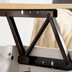 Tavolino da salotto sollevabile, tavolo con vano nascosto, stile moderno, per soggiorno, ufficio, 100x50x45cm, bianco