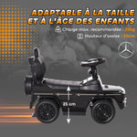 Porteur Enfants Voiture Enfant Multi-équipée 12-36 Mois klaxon Marche-Pieds, Garde-Corps et ombrelle Noir