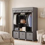 Faltbarer Stoffschrank mit 5 Regalen, 2 Kleiderstangen und 3 Stoffschubladen 125L x 43B x 162,5H cm