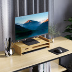 Monitorständer, Laptop-TV-Sockel, Desktop-Organizer mit Schublade aus Bambus