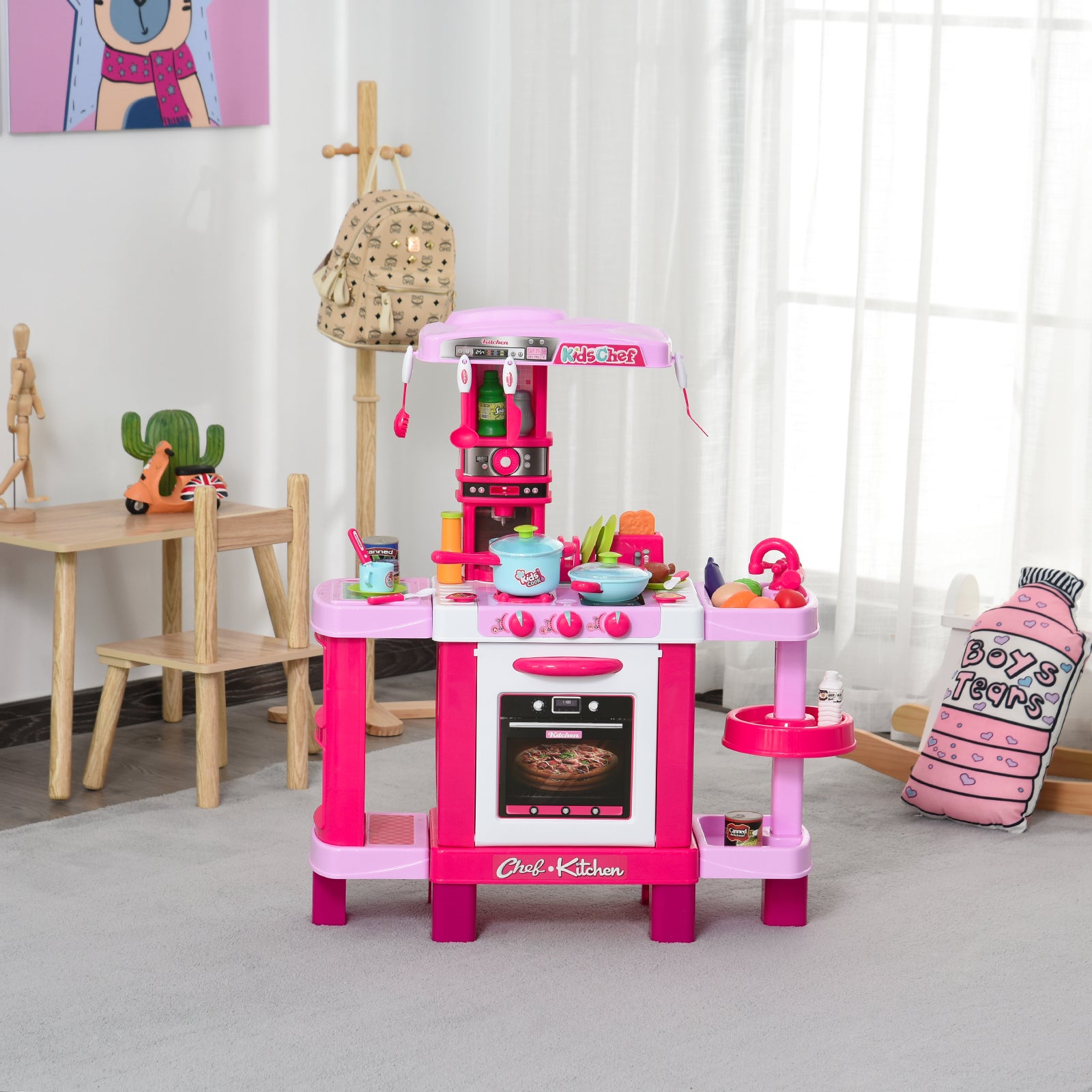 Cuisine pour Enfant Recettes Jeu d'imitation 38 Accessoires Inclus Sons et lumières polypropylène Rose
