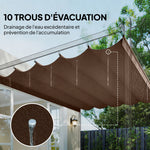 Toile de toit pour pergola tonnelle rétractable de 3 x 3 m - toile uniquement 250 x 255 cm café