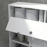 Toilet- en badkamermeubel met toiletrolhouder op wieltjes - 52 x 17 x 67 cm wit