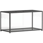 Cage Hamster Habitat Rongeur Vue Panoramique 360° Structure Robuste en Métal Espace Étanche Profond 100x50x52,5 cm Noir