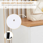 Meuble à chaussures style scandinave 3 abattants 70 x 23,5 x 122 cm blanc