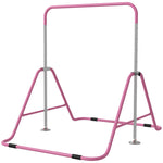 Barre fixe de gymnastique pour enfants pliante hauteur réglable de 88 à 128 cm rose