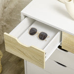 Commode 5 tiroirs meuble de rangement 4 pieds biseautés - bois, 60 x 40 x 77,5 cm, blanc