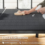 Table de jardin extérieure avec 6 chaises empilables, plateau à lattes 150 cm, structure en acier anti-rouille, noir