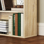 Bibliothèque étagère de rangement 5 niveaux avec étagères réglables pour salon, chambre, bureau, 60x24x133,5cm, naturel