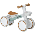 Draisienne vélo Enfant 4 roues selle réglable, guidon ergonomique alliage alu. PP, enfant 1 à 3 ans - Gris Marron vert