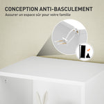 Bibliothèque étagère de rangement 5 niveaux avec étagères réglables pour salon, chambre, bureau, 30x24x133,5cm, blanc