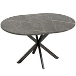 Tavolo da pranzo ovale allungabile per 4-6 persone, tavolo da cucina con allunga 100-135 cm, effetto marmo nero