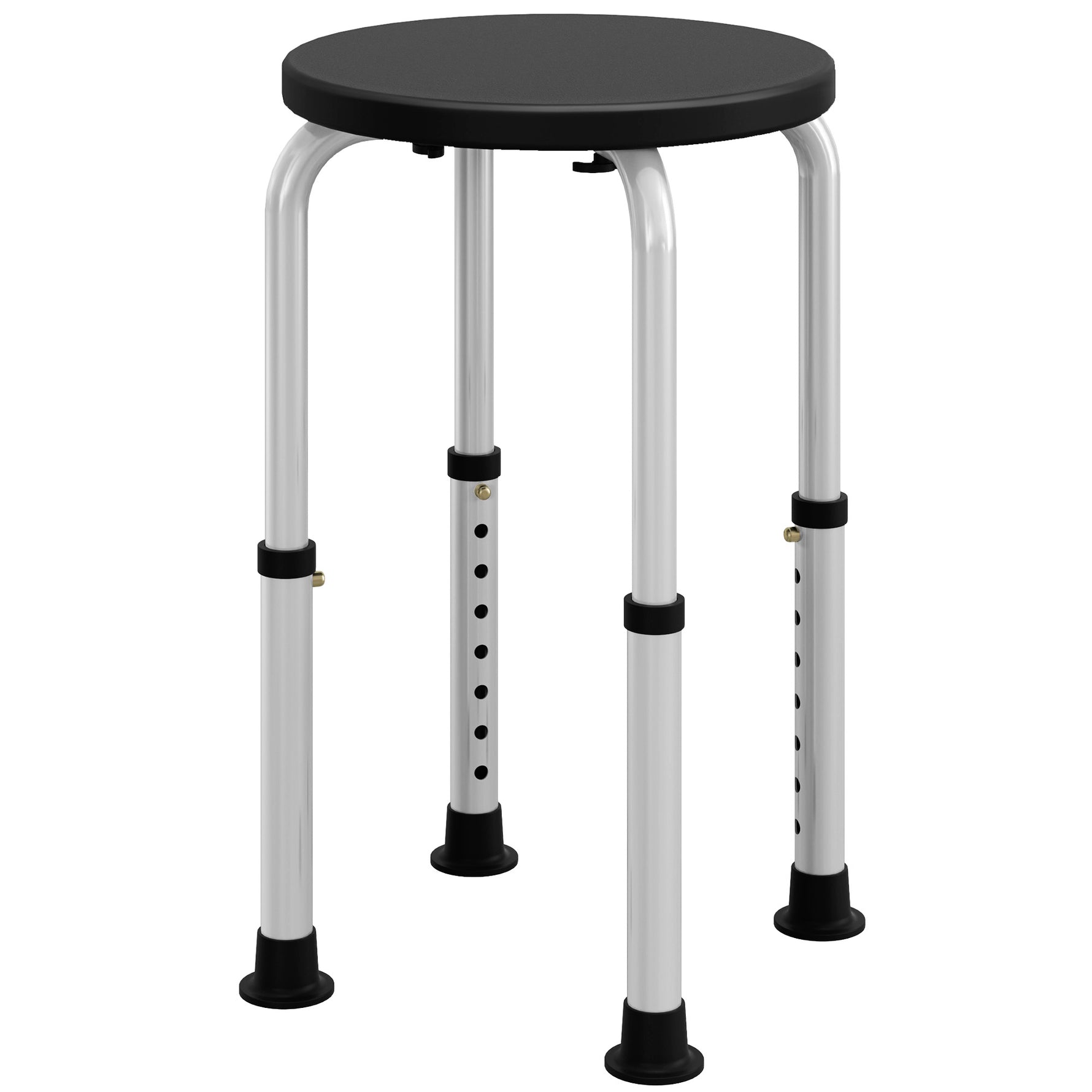Tabouret de Douche réglable en Hauteur siège de Douche Ergonomique Pieds antidérapants Charge Max. 136 Kg alu HDPE Noir