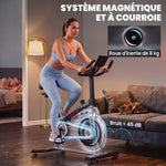 Cyclette da Spinning Connessa con App Zwift e Kinomap Magnetica Silenziosa Schermo LCD 98 x 57 x 120 cm Nero