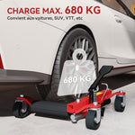 Lot de 2 chariots de manutention de voiture capacité 680kg chariot de déplacement largeur pneu 22,8cm 56x54x19,5cm, noir