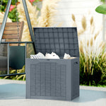 Coffre de Rangement Extérieur 97L avec Poignées Encastrées, Malle de Rangement Extérieur Étanche, 56x41x50cm, Gris Clair