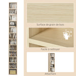 Rangements pour CD et DVD, étagère colonne de rangement, meuble de rangement bois naturel
