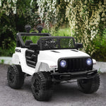 Kids' Electric Car, Rear-Wheel Drive, 12V, 5 km/h Max, Remote Control Included, Light and Sound Effects, Dim. 100L x 65W x 72H cm, White