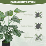 Lot de 2 plantes artificielles intérieures 65 cm, arbre artificiel avec pot en plastique et flocage, vert