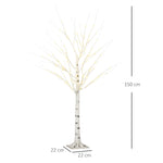 Albero luminoso LED - decorazione luminosa bianco caldo - 96 LED - uso interno - 150 cm - decorazione natalizia camera casa bianco