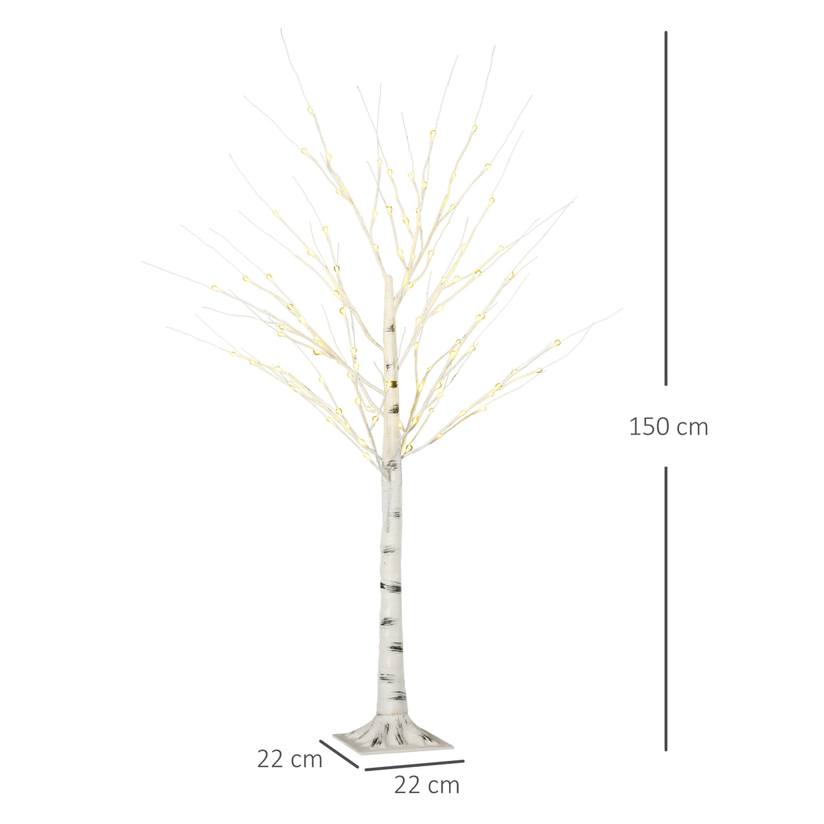 Albero luminoso LED - decorazione luminosa bianco caldo - 96 LED - uso interno - 150 cm - decorazione natalizia camera casa bianco