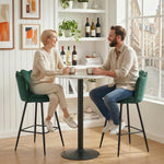 Lot de 2 tabourets de bar, chaises de bar avec dossier et repose-pieds, pieds en acier, 54 x 55 x 97 cm, vert foncé