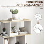 Bibliothèque style scandinave meuble de rangement 5 étagères anti-basculement Charge 25 kg aspect bois & Blanc