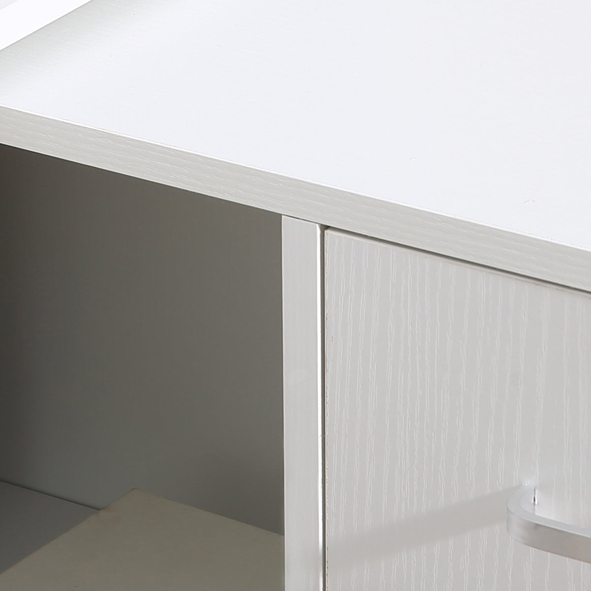 Bureau d'angle rotatif à 180°, bureau d'ordinateur, bibliothèque, tiroir, placard, poste de travail, 117x82x74cm, blanc