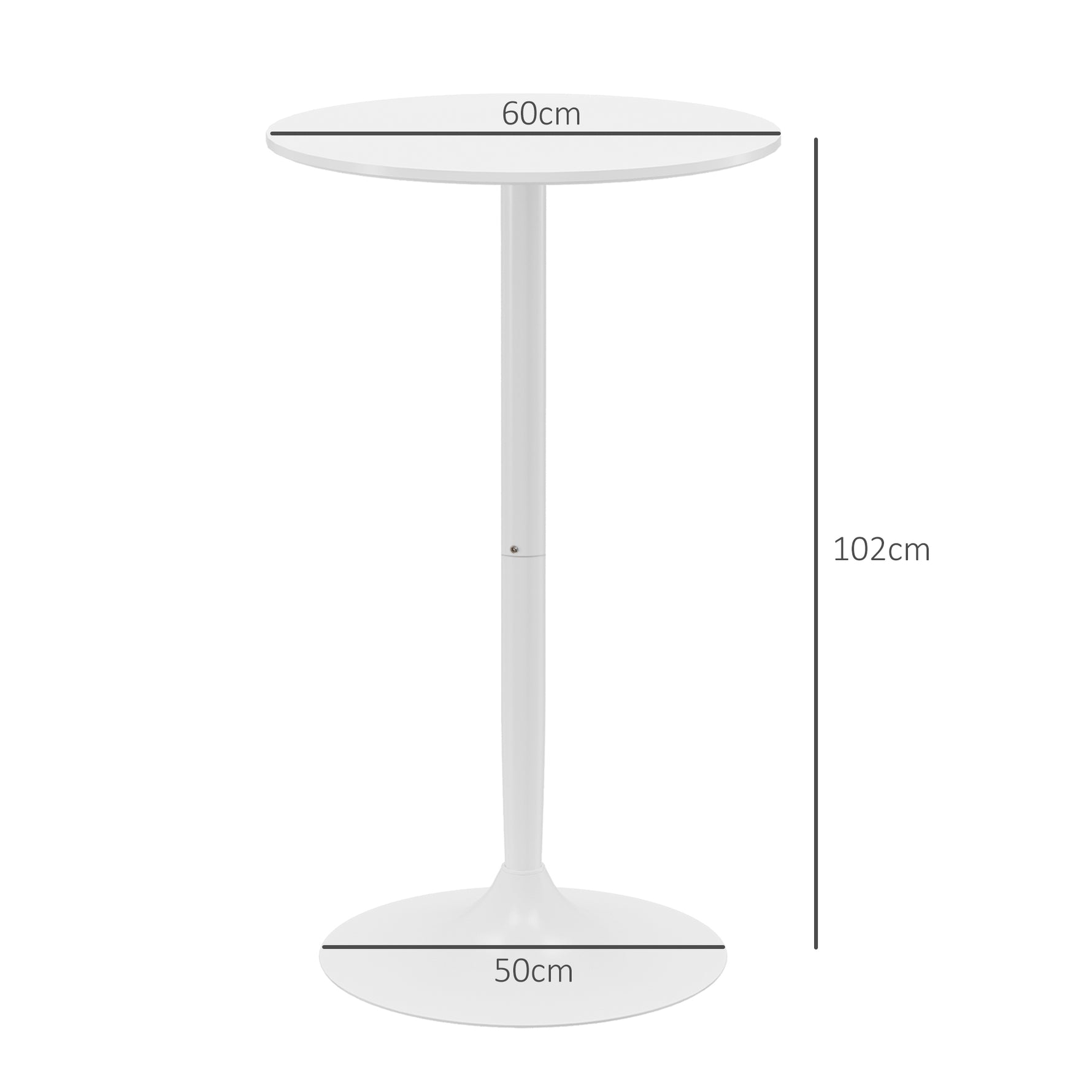 Table de bar ronde table de bistro mange-debout table de cuisine style contemporain plateau peint et cadre en acier