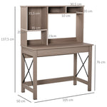 Bureau avec rangement bibliothèque en bois moderne avec étagères et grand plateau pour petits espaces maison