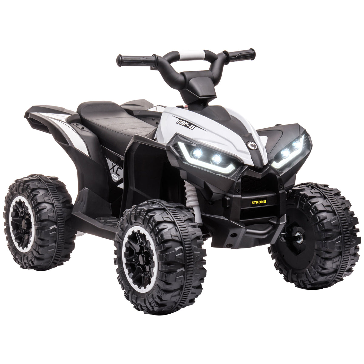 Elektrisches Kinder-Quad-Buggy 12 V 6 km/h max. Leuchteffekte Kindersitz für 3-5 Jahre Metall PP schwarz weiß