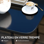 Conjunto de jardín de 4 piezas con sofá de 2 plazas, 2 sillones, 1 mesa de centro de cristal y cojines – blanco crema