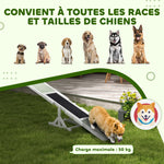 Agility sport pour chien bascule équipement entrainement chien antidérapant 180 x 30 x 30 cm gris blanc