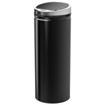 Poubelle à capteur de mouvement ouverture automatique 1 bac de 50 L en acier inoxydable noir