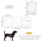 Lot de 2 barrières de sécurité barrière modulable pliable pour animaux de compagnie pied de support 154,5 x 61 cm blanc