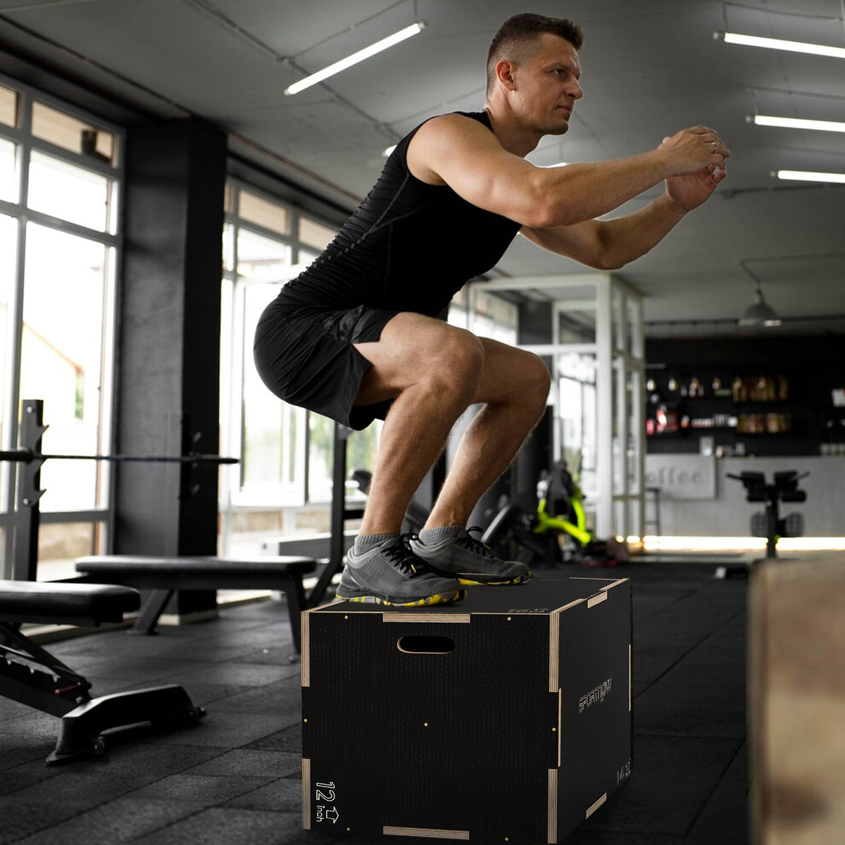 Box Jump pliométrie 3 en 1 boîte à saut musculation fitness pour box training en bois, 30,5/35,5/40,5H cm