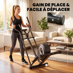 Vélo Elliptique, Écran LCD, Résistance 8 Niveaux, Capteur Pouls, Bluetooth, Support pour Téléphone, 100x52x153cm, Gris
