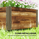 Jardinière avec treillis bac à fleurs avec film géotextile et roulettes 65 x 31 x 147 cm bois sapin pré-huilé-5