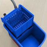 Chariot de nettoyage lavage seau de ménage 20 L avec essoreur et séparateur eau sale propre bleu 60L x 27l x 70,5H cm