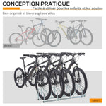Râtelier 4 vélos dim. 110L x 33l x 27H cm acier galvanisé argent