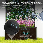 Jardinière avec brise-vue paravent treillis pour Plante Grimpante, bac à Fleurs - dim. 61L x 23l x 113H cm