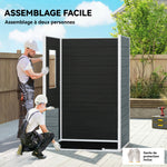 Abri de jardin en plastique avec plancher porte verrouillable fenêtre et ventilation  128 x 104 x196 cm gris