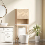 Meuble WC dessus de toilette meuble toilettes WC rangement avec placard à double porte étagères  66 x 25 x 168 cm, chêne