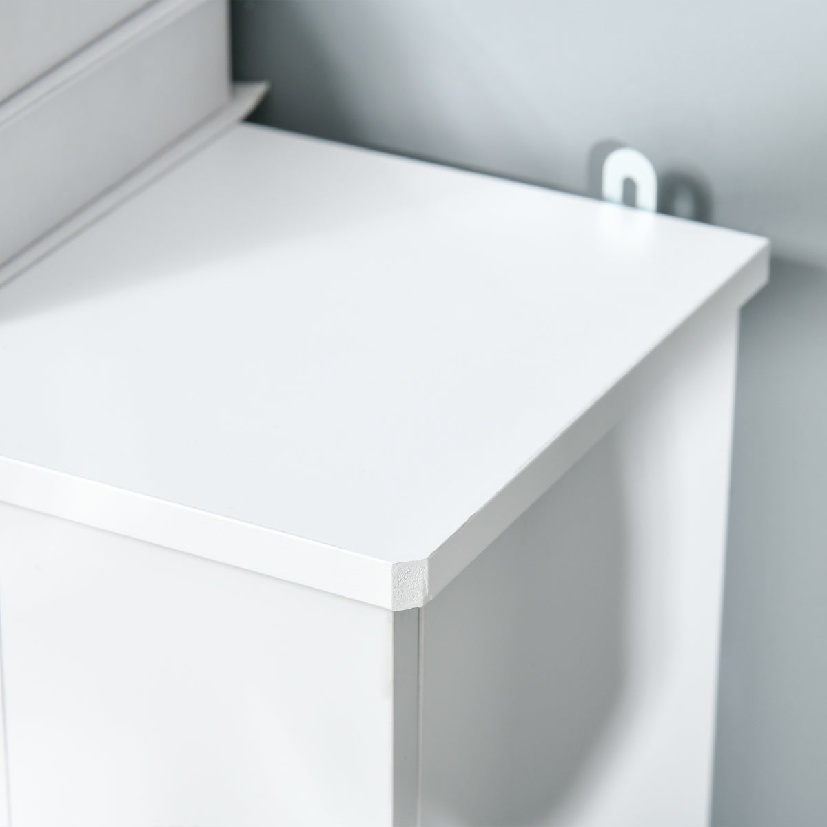 Cache-radiateur couverture radiateur grille d'aération verticale à lattes 78L x 19l x 81H cm en bois Blanc