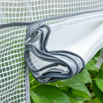 Serre de Jardin Balcon, Étagère Serre 4 Niveaux, Acier Époxy, Bâche Amovible PE Haute Densité, 70 x 50 x 160 cm, Blanc