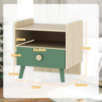 Table de chevet enfant table de nuit enfant avec tiroir et niche, petite table d'appoint en bois pour chambre d'enfant