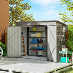 Abri de jardin en métal 3 m² facile à monter, cabane de jardin structure en acier galvanisé améliorée gris clair