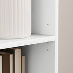 Bibliothèque étagère de rangement 5 niveaux avec étagères réglables pour salon, chambre, bureau, 30x24x133,5cm, blanc
