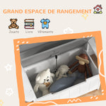 Coffre à jouets pour enfants 2 en 1 et banc avec dossier et accoudoirs - vérin pneumatique 68,5L x 34l x 58H cm