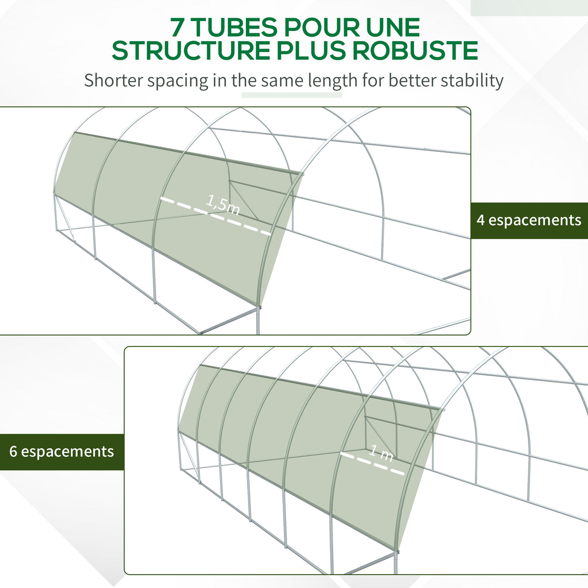 Serre de jardin serre tunnel 18 m² avec porte, parois latérales enroulables 12 fenêtres acier PE  4 x 3 x 2 m vert